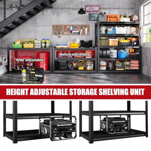 71"Hx35"Wx16"D Wire Garage Shelving-2500LBS 5 Tier Storage Shelves,Adjustable Heavy Duty Metal Shelving Unit and Storage Large Rack,Utility Steel Shelf For Shop Warehouse Industrial Pantry Basement view 4