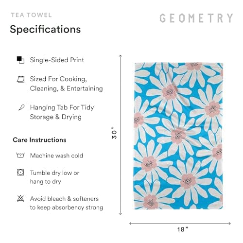 GEOMETRY Spring Kitchen Towels - Quick Dry Microfiber Cloth Spring & Summer Dish Towels for Kitchen Drying - Premium Quick Dry Towel - Sweet Spring, 18" x 30" - 1-Pack view 2