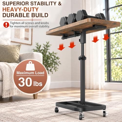 2026 Anti-Wobble Modern Rolling Portable Laptop Table with Lockable Wheels view 6