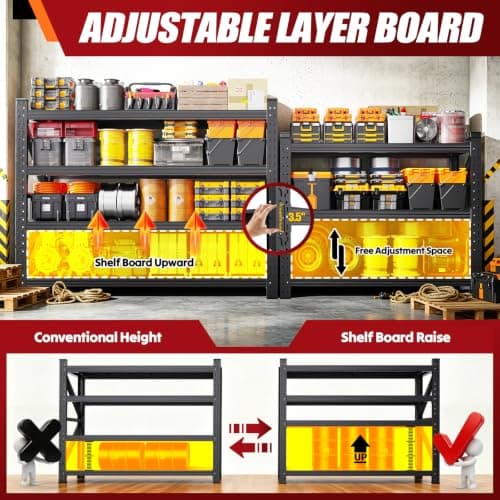 AXASIIO 79" W Storage Shelves, 4T Adjustable Garage Shelving Unit, Rust Proof Large Metal Storage Rack, 24" Dx79 Wx74 H Industrial Shelving for Warehouse, Basement, Supermarket view 6