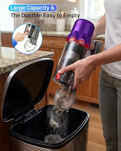 iXlion Cordless Vacuum Cleaner for Home - Powerful Stick Vacuum with HEPA Filter, 55-Min Runtime, LED Light, Anti-Tangle Brush, Detachable Battery,Lightweight Vacuum for Pet Hair,Carpets & Hard Floors view 5