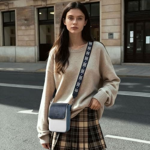 POIUGOYA Small Crossbody Bags for Women Trendy,Leather Triple Compartment Cell Phone Crossbody Wallet Purses with Card Slots | Small, Trendy, Triple Compartment, Cell Phone, with Card Slots, Small view 2