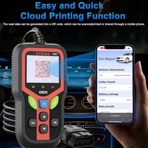 OBD2 Scanner Diagnostic Tool, Check Engine Lights and Clear Vehicle Trouble Code, Battery Start Test, Live Data, Cloud Printing, Freeze Frame, Car Scanner for All OBDII Vehicles Since 1996 view 6