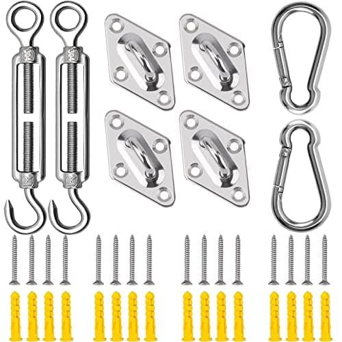 GOOSUO Shade Sail Hardware Kit 5 Inches, Sail Shade Hardware Kit for Triangle and Square, Sun Shade Sails Installation kit 304 Stainless Steel for Patio Lawn Garden Outdoors — image 1