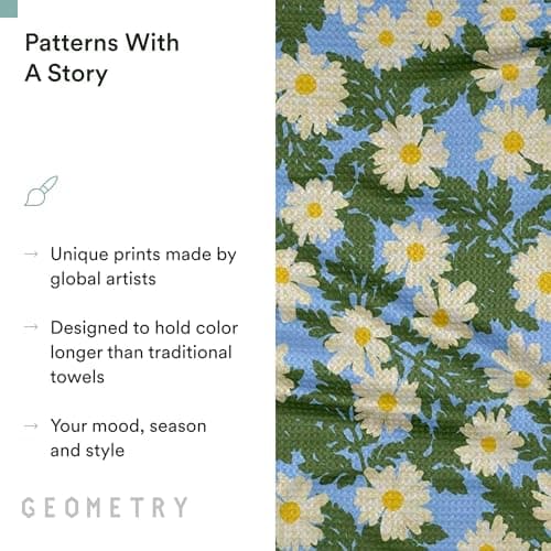 GEOMETRY Spring Kitchen Towels - Quick Dry Microfiber Cloth Spring & Summer Dish Towels for Kitchen Drying - Premium Quick Dry Towel - Daisy Delight, 18" x 30" - 1-Pack view 6