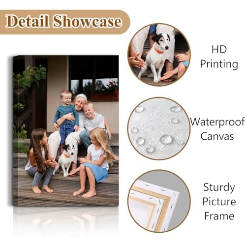 Personalized Photo Canvas Wall Art, Custom Canvas Prints with Your Photos,Ready to Hang, Ideal Housewarming Wedding Birthday Gift for Family Friends (VERTICAL PHOTO, 18" L x 12" W) view 7