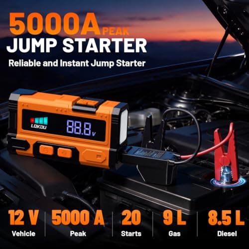 Car Battery Jump Starter - 5000A 12V Portable Lithium Jump Box view 2