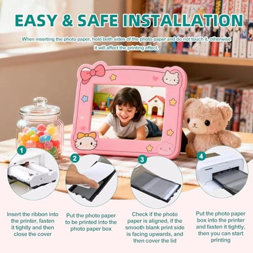 Compatible With Liene Amber M100 M200-4x6 Inch Glossy Photo Paper For DHP512/DHP513, 80 Sheets Papers & 2 Inks, Waterproof, Fingerprint-resistant view 5