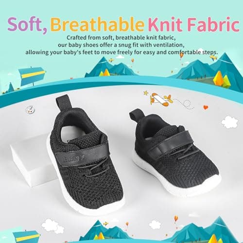 LELBNLZ Knitted Slip-On Sneakers for Toddlers, Kids,Toddler Shoes, Baby Sneakers Girls Boys, Baby Walking Shoes, Non-Slip Fashion Baby Shoes, Lightweight Baby Socks Shoes,Daycare Shoes view 3