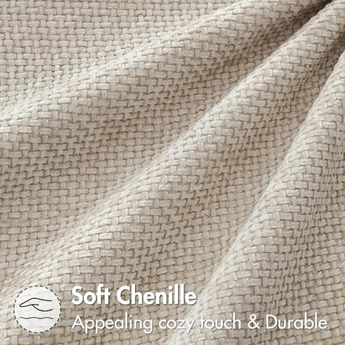 MIULEE Pack of 2 Couch Throw Pillow Covers 18x18 Inch Neutral Beige Modern Boho Accent Decorative Pillow Covers Soft Chenille Farmhouse Cushion Covers for Home Decor Bed Sofa Living Room view 6