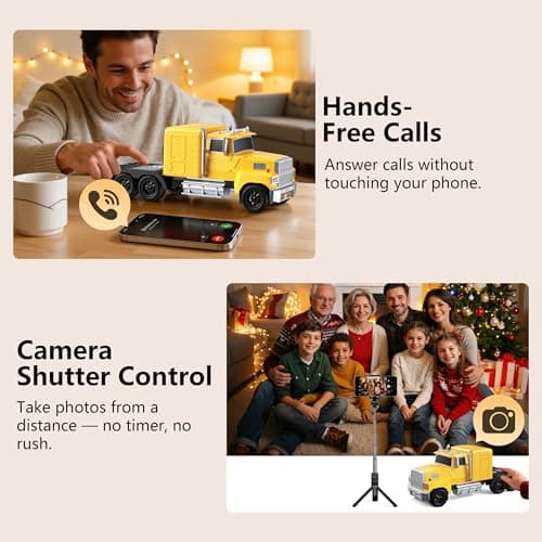 AONOX Cybertruck Bluetooth Speaker, Mini Bluetooth Car Speaker with LED Lights, FM Radio, USB TF Card, TWS Stereo Sound, for Desk Gaming Outdoor, Gift for Car Lovers view 5