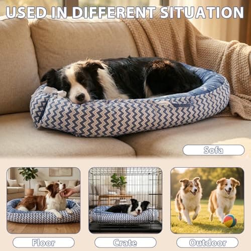 Dog Beds Crate Pad for Medium Dogs, Reversible Ultra Soft Beds, Washable Cover, Comfy Kennel Pad for Dogs Cozy Sleeping Mat, 36inch, Blue view 3