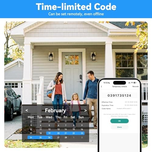 IRONZON Keyless Entry Door Lock - 350Y 5-in-1 Fingerprint Smart Locks for Front Door with Handle Set, Electronic Keypad Door Lock with Handle and Deadbolt - Black view 3
