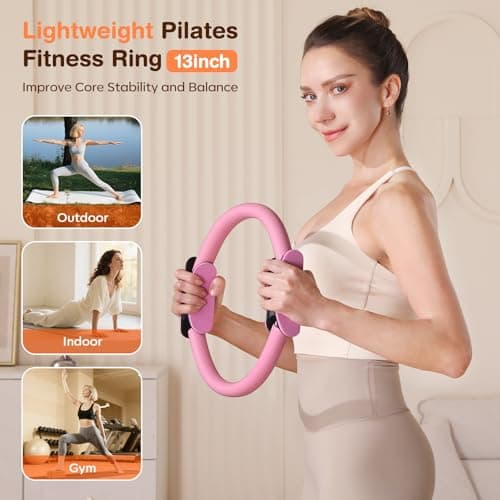 Vanlgs Pilates Kit 13Pcs Home Pilates Essentials Workout Kit with 13" Ring, 10" Ball and Resistance Bands for Women at Home Pilates Equipment Set for Beginners view 2