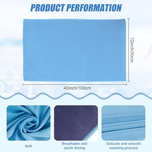 Yaozoon 4 Pack Cooling Towels Cloth for Neck and Face, Ice Cool Towel Cold Rags for Sports Gym Fitness Yoga Running Tennis Baseball Hiking Camping(Y-4PACK-02) view 2
