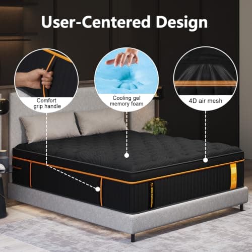 Drxspo Twin Size Hybrid Mattress 14 Inch Medium Firm Upgraded Edge Support | Twin Mattress in a Box Cooling Gel Memory Foam Pocket Springs, Motion Isolation, Pressure Relief, CertiPUR-US Certified view 6