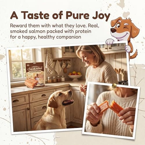 Chaoskitchen Smoked Salmon Jerky Dog Treats, Wild Caught Grain Free Slices with Omega 3 for Skin & Coat, High Protein Training Rewards, Puppy & Senior Friendly for All Breeds, 8.8 oz (250g) view 3