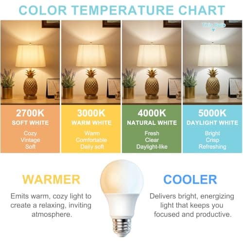 A19 LED Light Bulbs Daylight 5000K, E26 LED Bulb 60 Watt Equivalent view 2