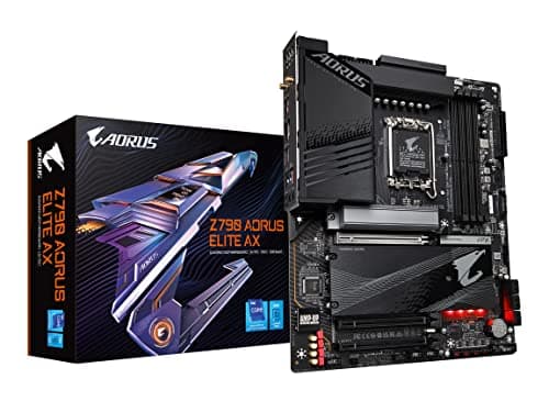 GIGABYTE Z790 AORUS Elite AX LGA 1700 ATX Motherboard, Support Intel Core 14th/13th/12th Gen, DDR5, 16+1+2 Power Phase, 4X M.2, PCIe 5.0, USB-C 3.2, WIFI6E, 2.5GbE, Q-Flash, EZ-Latch, RGB Fusion