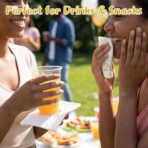 NatNarr 60 Pcs 2026 Graduation Napkins, Class of 2026 Disposable Hand Towels for Bathroom Gold Foil Dots Dinner Guest Napkins for High School College Graduation Party Decoration Congrats Celebration view 5