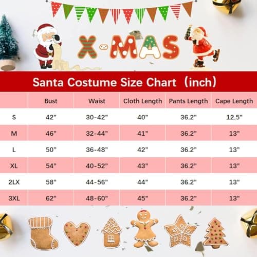 Togake Christmas Santa Clause Costume For Men 12pcs Set Deluxe Velvet Adult Santa Suit view 6