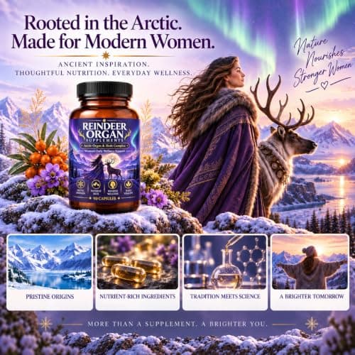 Arctic Goddess Reindeer Supplement, Organ Complex for Women, 90 Capsules | 337.50 mg Five-Organ Blend | Rhodiola + 3 Botanicals — Daily Vitality & Healthy Stress Response view 4