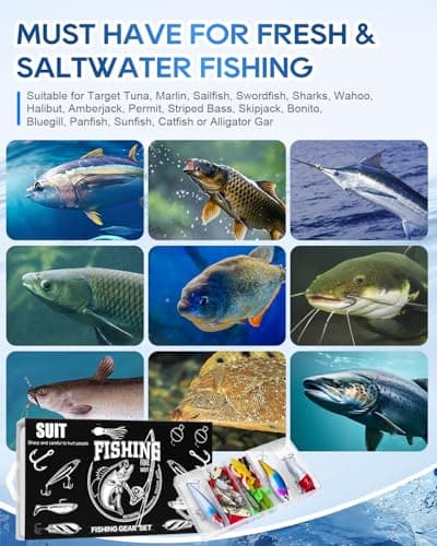 UCEC Fishing Lures Tackle Box with Tackle Included, Fishing Kit with VIBs, Minnows, Frogs, Soft Baits & Hooks, Freshwater Lure Kit for Bass Walleye Trout, Mens Fishing Gifts, Ideal for Father's Day view 5