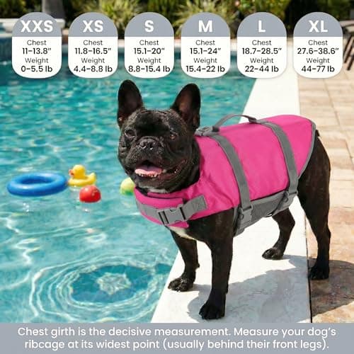 Doglay Dog Life Jacket, Dog Life Vest for Swimming Boating, Adjustable Puppy Life Jacket with Reflective Stripes, Superior Buoyancy Dog Swimming Vest for Small Medium and Large Dogs view 2
