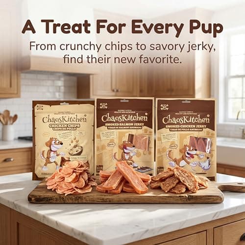 Chaoskitchen Smoked Salmon Jerky Dog Treats, Wild Caught Grain Free Slices with Omega 3 for Skin & Coat, High Protein Training Rewards, Puppy & Senior Friendly for All Breeds, 8.8 oz (250g) view 5