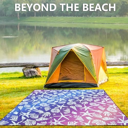 HIHOHO Beach Blanket, Sandproof Beach Mat, Waterproof Quick Drying Lightweight Outdoor Aztec Picnic Mat 79" X 83"/120"x108" for 2-8 Adults for Travel, Camping, Hiking view 6