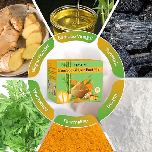 TEWEAE 62 Pads Foot Pads Natural Turmeric & Ginger, Premium Pads to Feel Better, Relieve Stress & Restful Sleep, Goodnight Patches for Family Members view 5