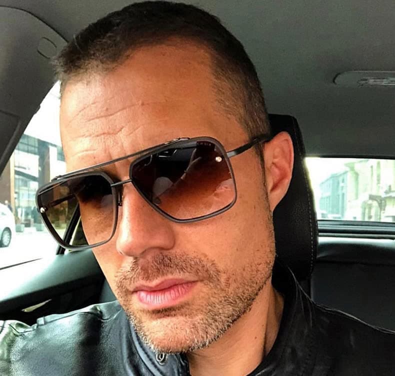 FEISEDY Sunglasses, Fashion Square Pilot Sunglasses, Vintage Metal Gradient Glasses for Men and Women, B4104 view 5