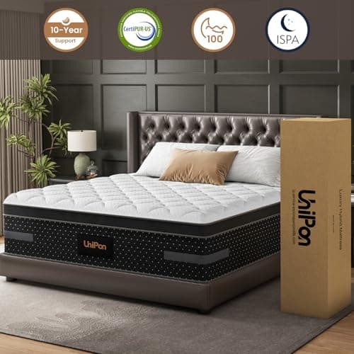 UniPon Firm King Size Mattress 14 inch, Deep Sleep Hybrid Mattress with Extra Back & Hip Support, Motion Isolation with Fiberglass-Free, CertiPUR-US Certified, 365-Night Trial view 6