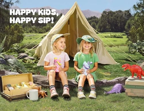 12 oz Kids Insulated Water Bottle: 2-in-1 Straw Spout Lid, Leakproof, BPA-Free, Keep Cold 24H, Fits Car Cupholder, Stainless Steel Cup for Party, School, Holiday, Gift for Girls Daughters (Cotton Boo) view 2