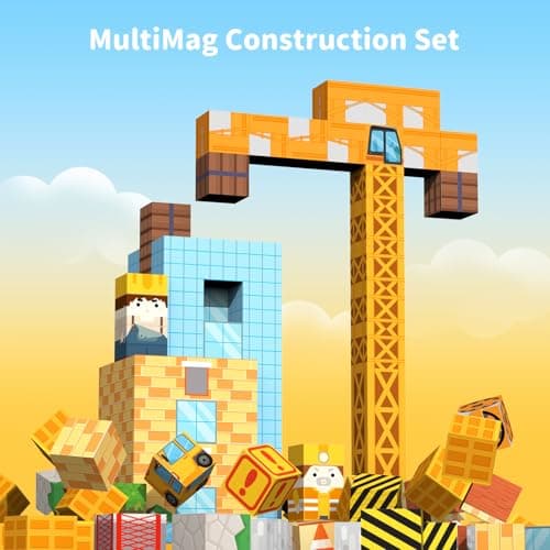 VNLINA Magnetic Blocks Building Toys - 154PCS Magnet Building Blocks Set Construction Cubes STEM Sensory Stacking Kids Toys for Boys Girls view 3