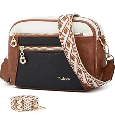 Crossbody Purse for Women Small Crossbody Bags Trendy Vegan Leather with Adjustable Shoulder Straps Gift for Mother Wife Mom