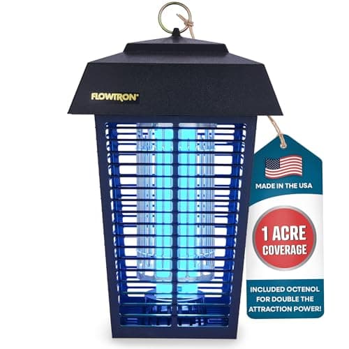 Flowtron Electric Bug Zapper, 1 Acre Outdoor, 40W UV, 5600V Zap, Black | Protects yards, patios, and farms - octenol lure attracts and helps eliminate mosquitoes, flies, and gnats - UL listed — image 1