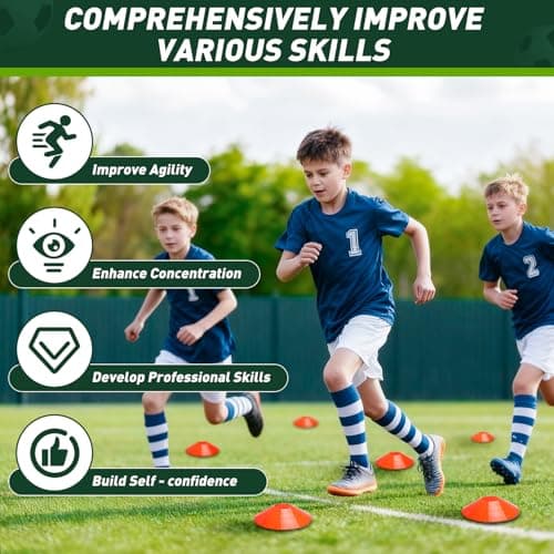 Soccer Goal, 2 Pack of 4x3ft Kids Soccer Goals Set for Backyard, Portable Pop-Up Soccer Net Training Equipment with Ball, Pump, Cones, Targets & Carry Bag for Outdoor Sports & Games view 4