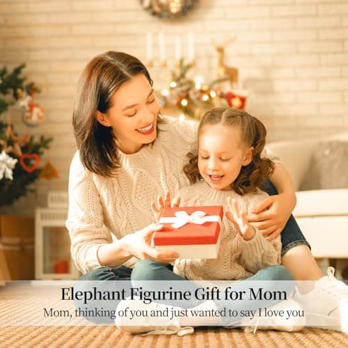 Eluviora Gifts for Mom: 5.5” Elephant Mama and Baby Figurine - Mom Birthday Gifts from Daughter or Son - Elephant Gifts for Mother’s Day and Christmas Keepsake Decor view 6
