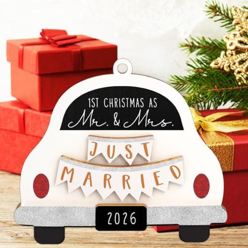 First Christmas Married Ornament 2026, Our First Christmas As Mr and Mrs Christmas Ornament - Bridal Shower Gift, Marriage Gifts, Wedding Gifts for Couples, Gift for Newlyweds view 6
