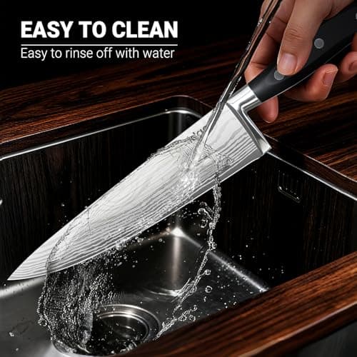 fomidao 2PCS Chef Knife Set, Razor Sharp Japanese Kitchen Knife Set, High Carbon Steel Damascus Pattern Chef's knives, Cooking Knife with Full Tang Handle Design for Home Kitchen view 4