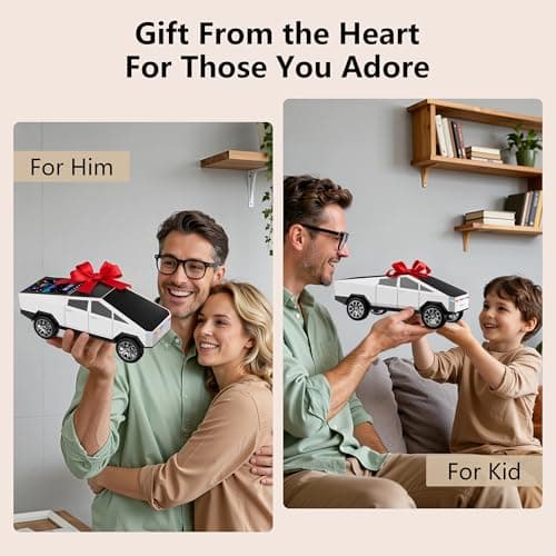 AONOX Cybertruck Bluetooth Speaker for Car, Mini Wireless Speaker with LED Lights, FM Radio, USB/TF Card, TWS Stereo, Desk Gaming Outdoor Use, Gift for Car Lovers view 6