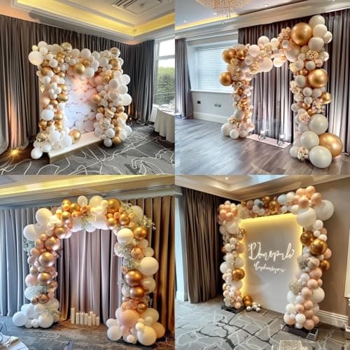 Valentines Day Decorations Boho Neutral Balloon Garland Arch Kit 200Pcs Champagne Gold Latex Balloons for Summer Graduation Fathers Day Wedding Bridal Shower Birthday Party Galentines Day Decor view 4