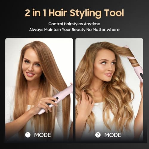 Cordless Portable Flat Iron Hair Straightener for Travel (Blush Pink) | Cordless Design, Travel-Friendly, Portable Use view 5