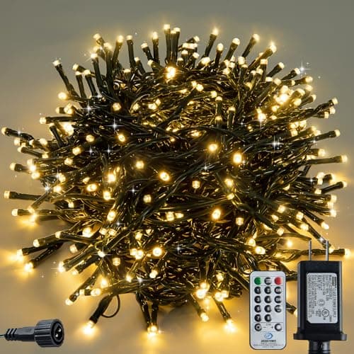 Clownya Christmas Lights 100ft 300 LEDs, 8 Modes, Warm White, Indoor Outdoor Plug-in Fairy Lights for Christmas Tree, Bedroom, Classroom Decor Outdoor Decor,Christmas Decorations (Warm Color, 100FT) view 1