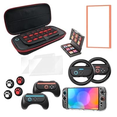 Switch 2 Accessories Bundle for Nintendo Switch 2 2025 Console, 16-in-1 Kit:Carrying Case,Dockable Protective Shell,Grip for Joycon, for Game Boy Advance Games