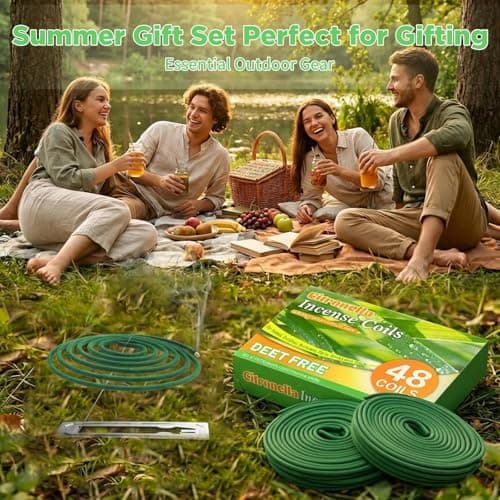 FIRIK Citronella Coils, 48 PCS Citronella Incense Coils with Coil Holder, Natural Citronella Outdoor Coils for Patio, Farms, Backyard, Garden, BBQ Indoor view 6