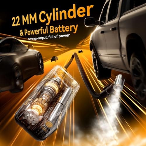 MODARI Tire Inflator Portable Air Compressor - 160 PSI Portable Tire Inflator for Car, Auto Shut-Off, Cordless Tire Inflators with Gauge for Car, Pickup, Bike and More view 6