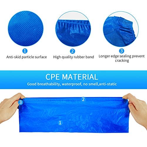 Green Convenience Shoe Covers Disposable Boot Cover Waterproof, Dust proof, 100 Pack(50 Pairs),The Size Fit Most, Non-slip, Blue, Protect Your Shoes, Floor, Carpet view 3