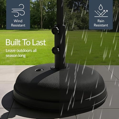 Best Choice Products Fillable Umbrella Base Stand Round Dome Plastic Patio Umbrella Base Stand, Pole Holder for Outdoor, Lawn w/ 55lbs Weight Capacity, Adjustment Knob - Black view 6